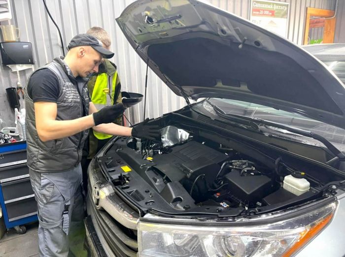 замена масла тойота